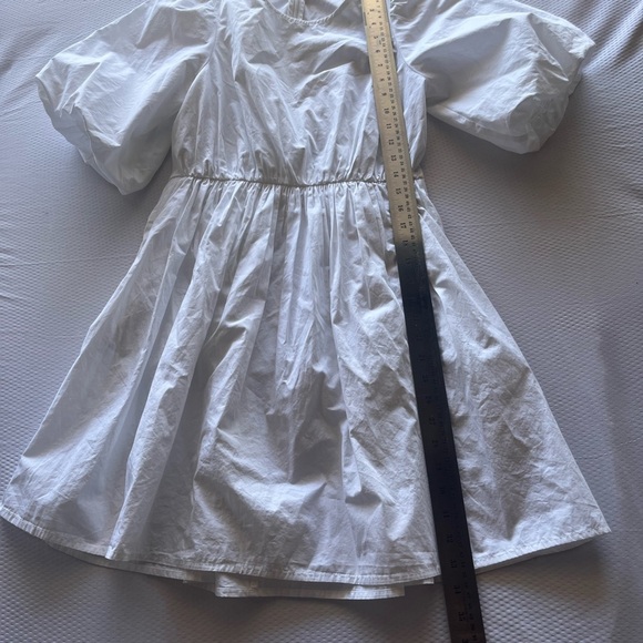 Madewell Elegant White Puffed Sleeve Dress Cotton - Picture 5 of 8